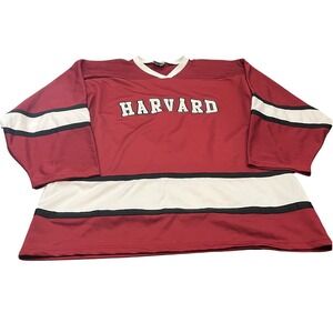 OT Sports Harvard Hockey Jersey Mens XX-Large Crimson Red White Striped NCAA